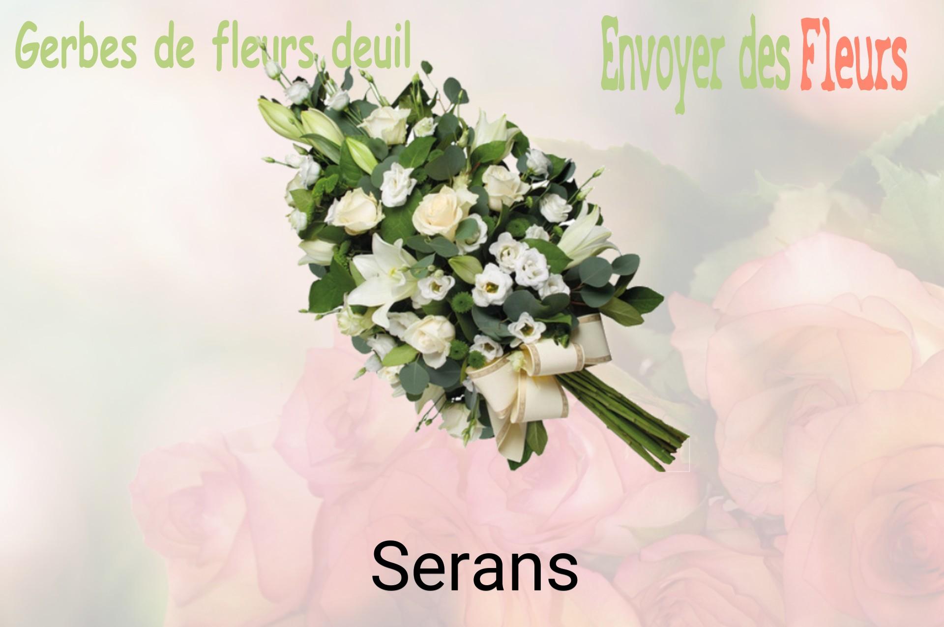 Gerbe de fleurs de deuil livrée à Serans